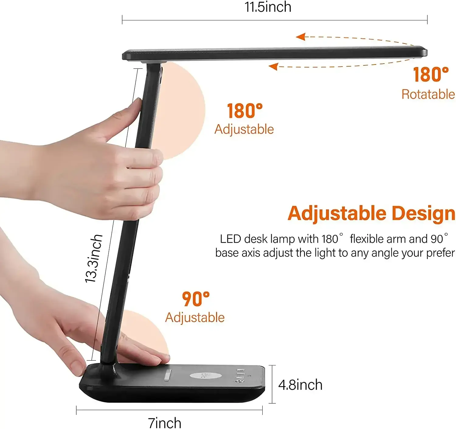 Poukaran Desk Lamp, LED Desk Lamp with Wireless Charger.
